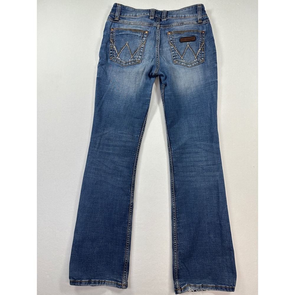 Wrangler Retro Mae Jeans 5x34 Mid Rise Faded Blue Western Flare Boot Cut Retro - Picture 5 of 14